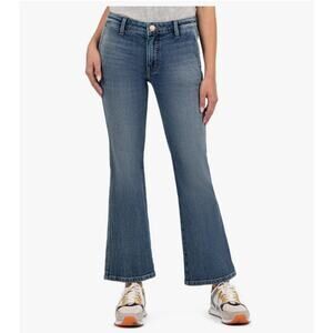 KUT FROM THE KLOTH Women's Kelsey Flare Ankle Jeans Size 12 Blue Mid Rise NWT
